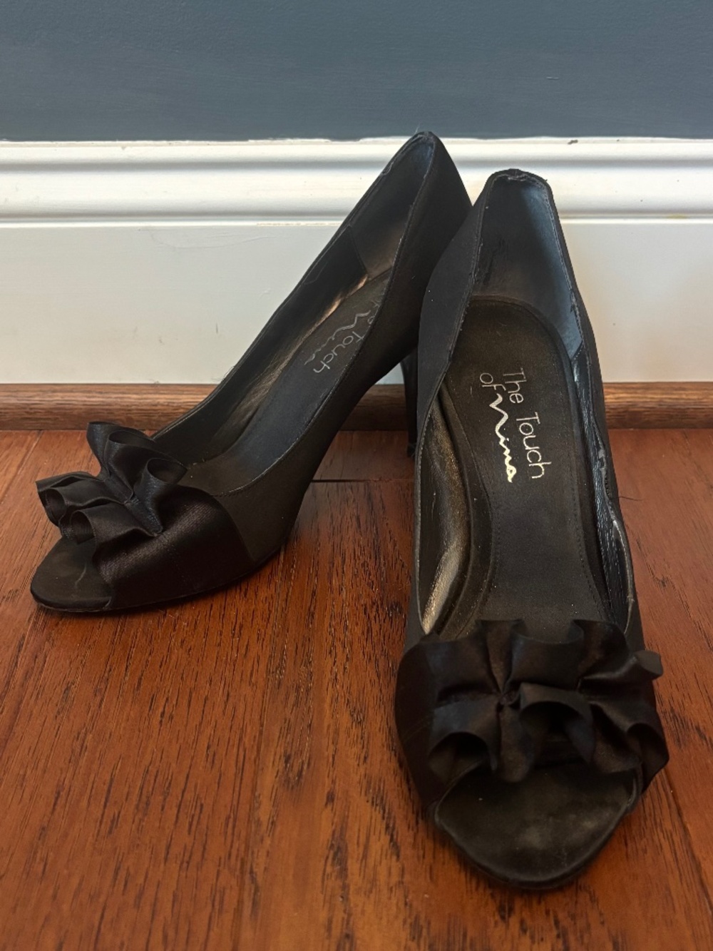 Dressy Black Satin Pumps